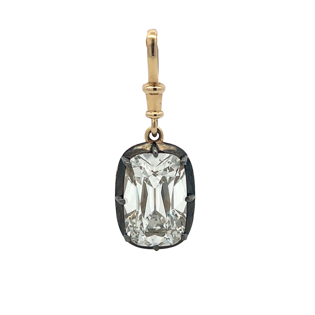Lab-Grown Black Rhodium Antique Cushion Charm