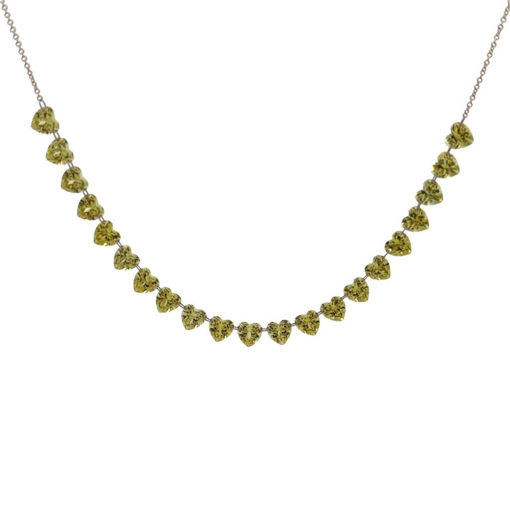 Lab-Grown Yellow Diamond Drilled Heart Necklace