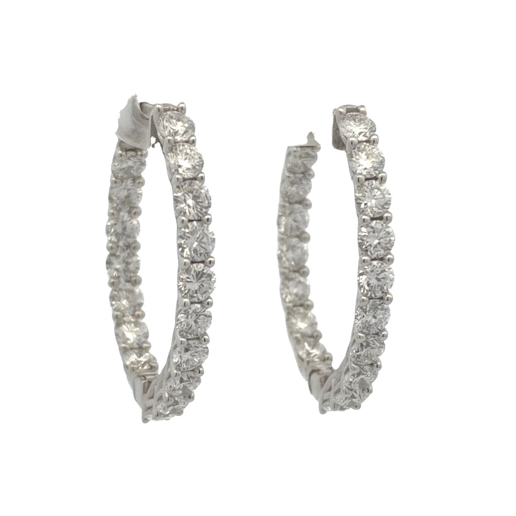 Sterling Silver- Lab-Grown Inside Out Oval Hoops