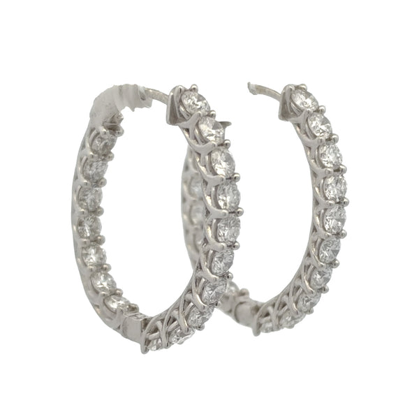 Sterling Silver- Lab-Grown Inside Out Oval Hoops