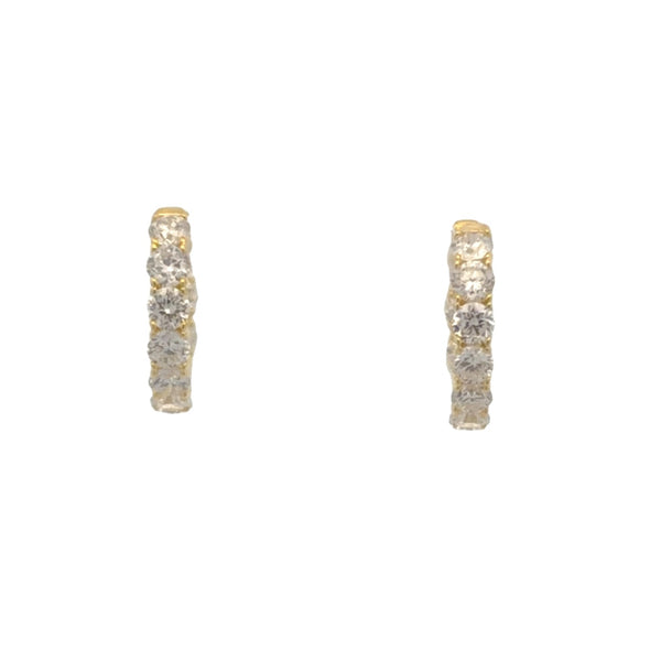 Sterling Silver- Gold Vermeil Lab-Grown Inside Out Huggies