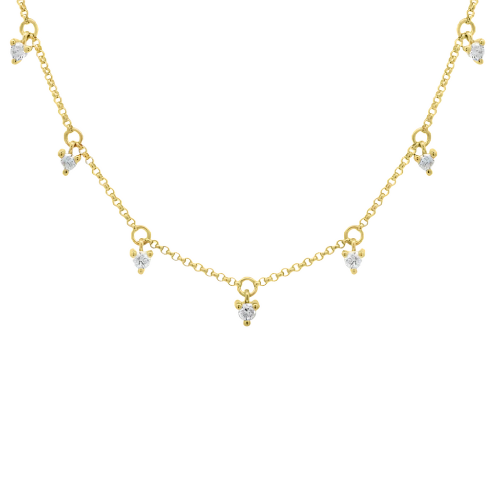 Round Diamond Dangle Necklace