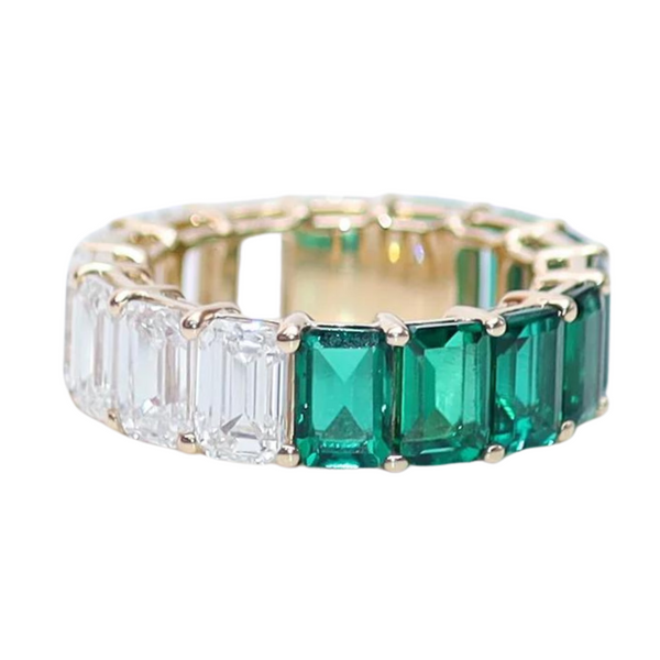 Lab-Grown Emerald Dirty Martini Eternity Ring