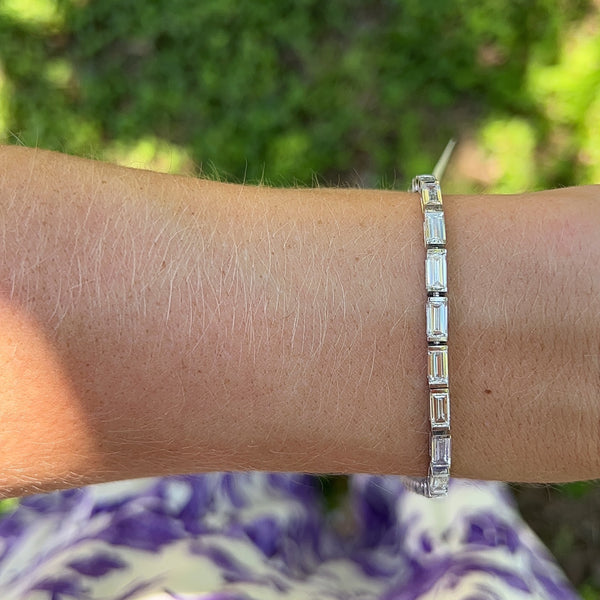 Lab-Grown East/West Baguette Tennis Bracelet