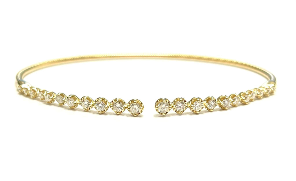 Graduated Diamond Open Cuff Flexible Bangle