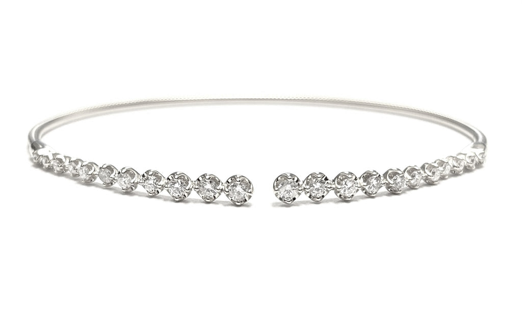 Graduated Diamond Open Cuff Flexible Bangle