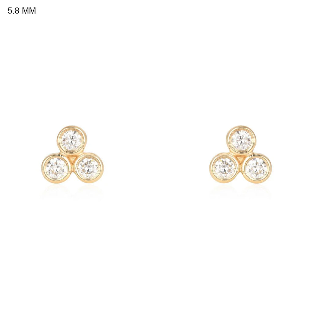 Mini Bezel Trio Round Studs