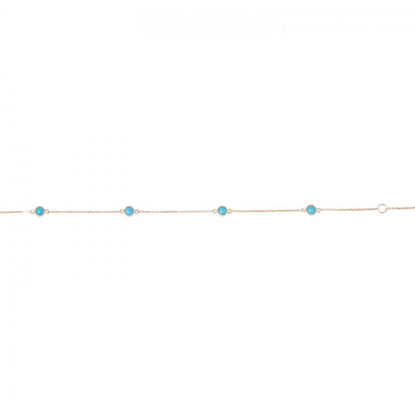 Turquoise Milgrain Bezel Station Bracelet