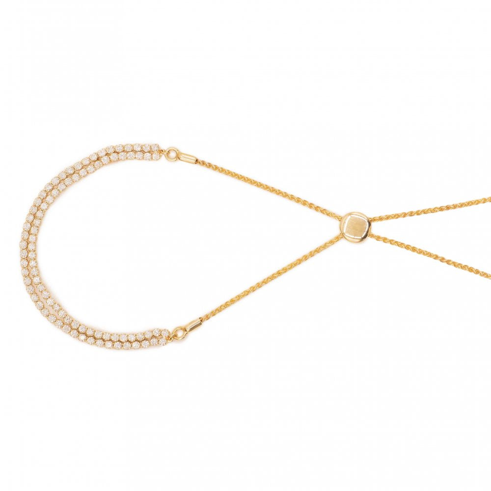 Double Row Half Chain Tennis Bolo Bracelet