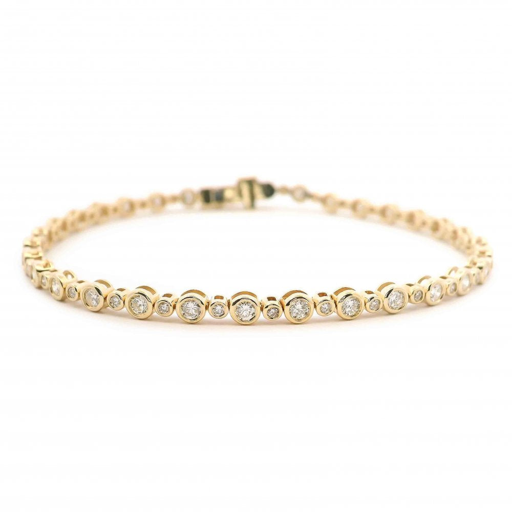 Alternating Bezel Diamond Tennis Bracelet