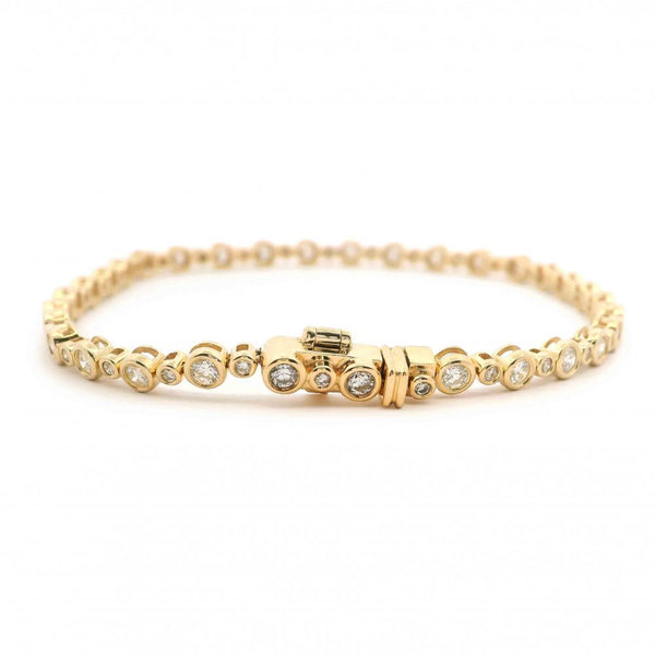 Alternating Bezel Diamond Tennis Bracelet