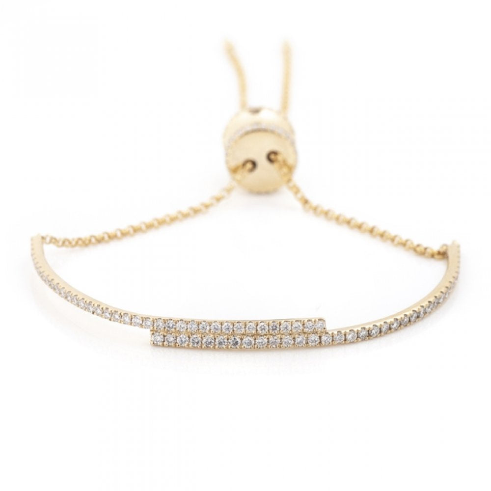 Overlapping Diamond Row Bolo Bracelet