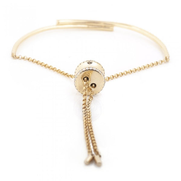 Overlapping Diamond Row Bolo Bracelet