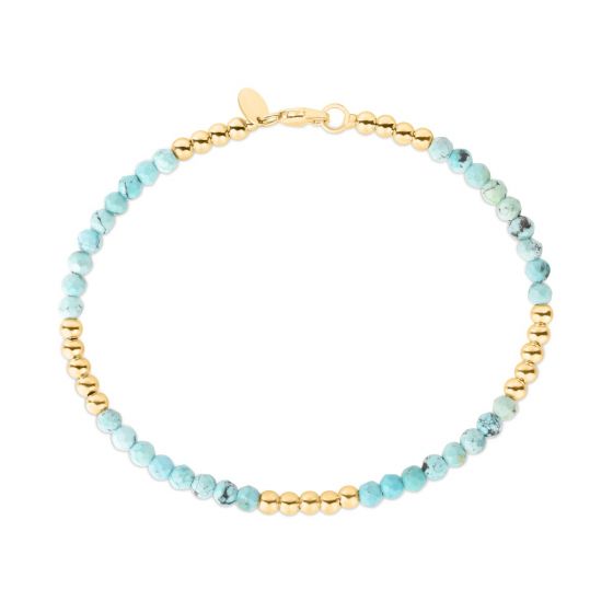 Gold & Turquoise Beaded Bracelet