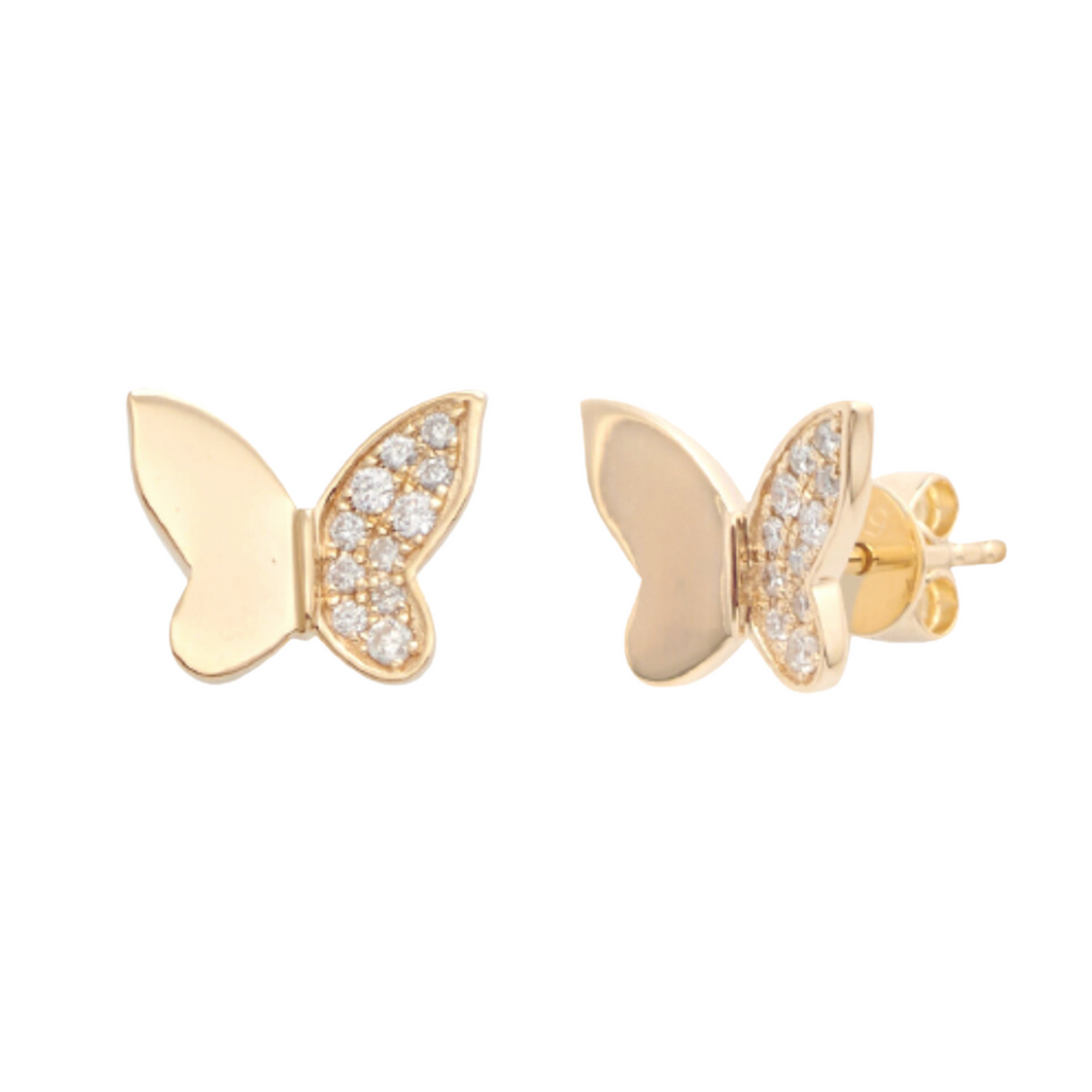 Dainty Diamond Butterfly Studs