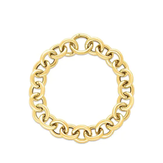 Gold Round Link Chain Bracelet