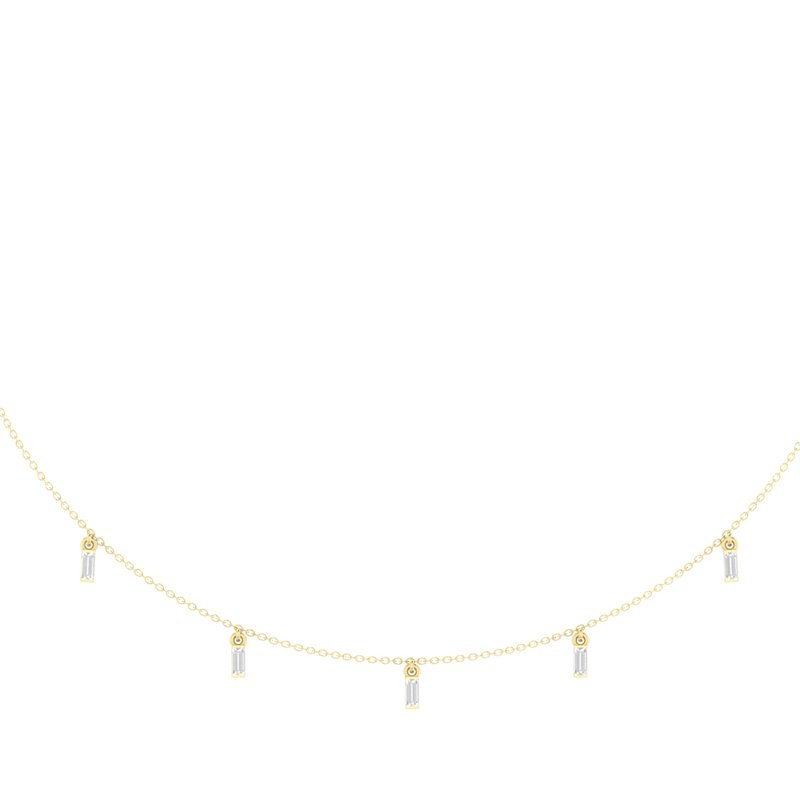 Dancing Diamond Baguette Station Necklace