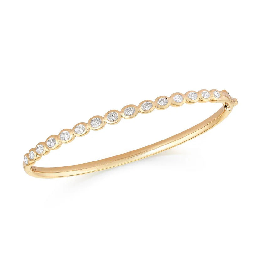 East/West Oval Diamond Bangle