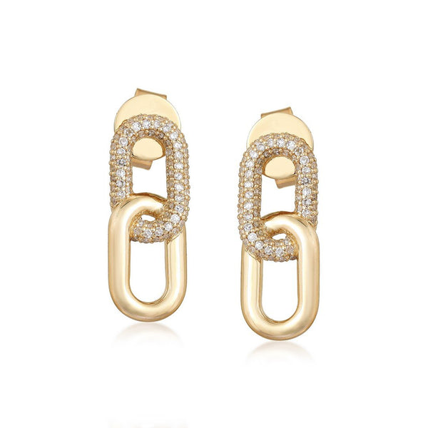 Diamond Pave Chain Earrings