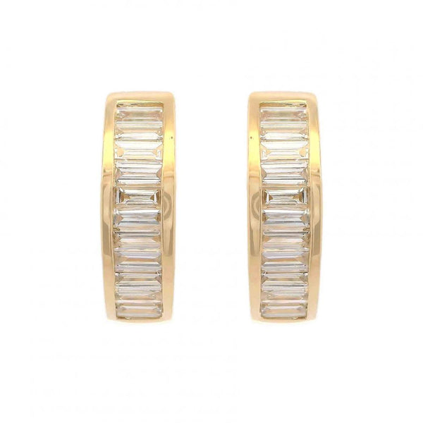 Baguette Diamond Huggie Hoops