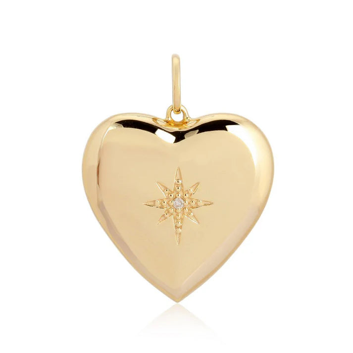 Diamond Puffy Heart Charm