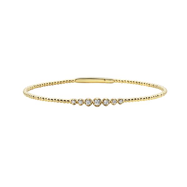 0.24Ct Diamond illusion 14K Gold Flexible Bracelet