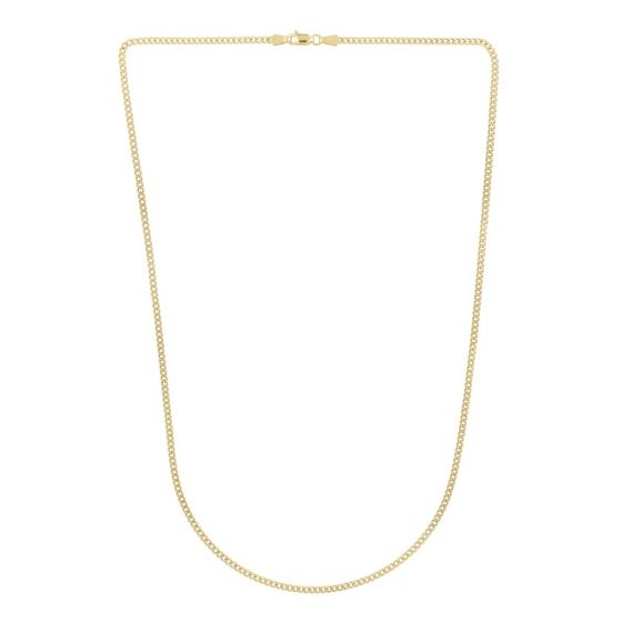 14K Gold 2.2mm Light Gourmette Chain Necklace