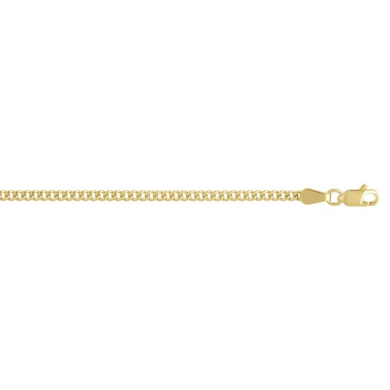 14K Gold 2.2mm Light Gourmette Chain Necklace