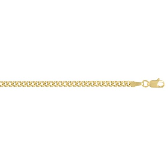 14K Gold 2.8mm Light Gourmette Chain Necklace