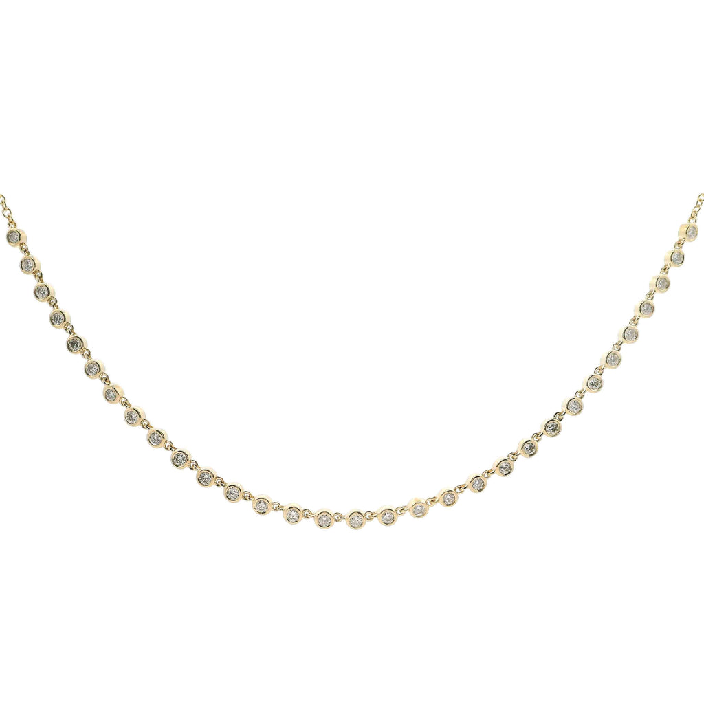 Bezel Diamond Line Chain Necklace