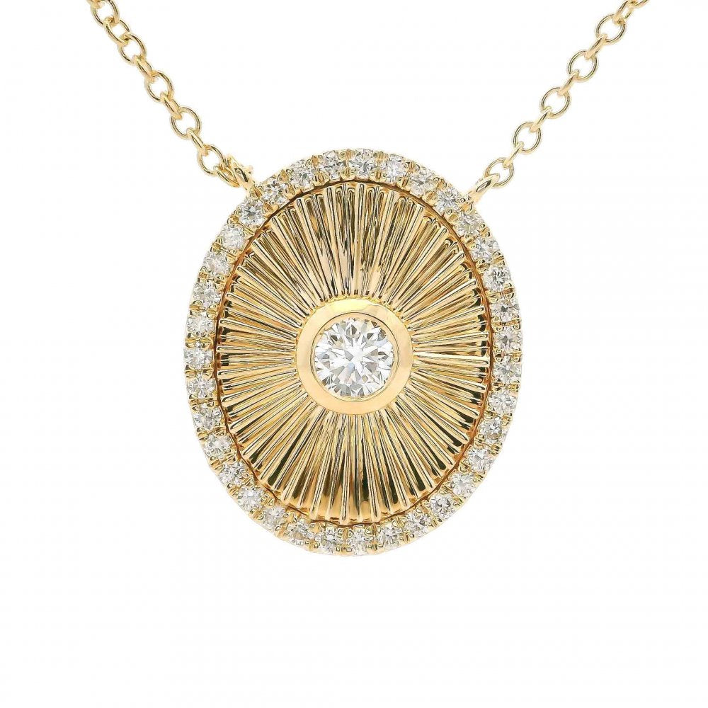 Fluted Oval Medallion Necklace