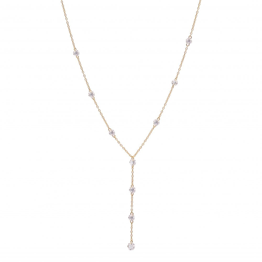 Floating Diamond Line Necklace