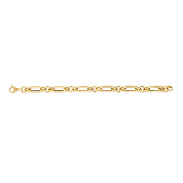 Alternating Paperclip Round Link Bracelet