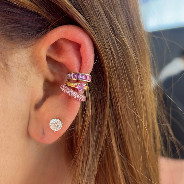 Pink Sapphire Ombre Ear Cuff