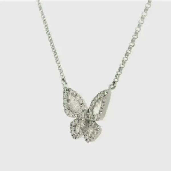 Baguette Butterfly Necklace