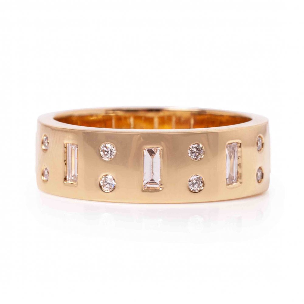 Baguette & Round Inlay Cigar Band