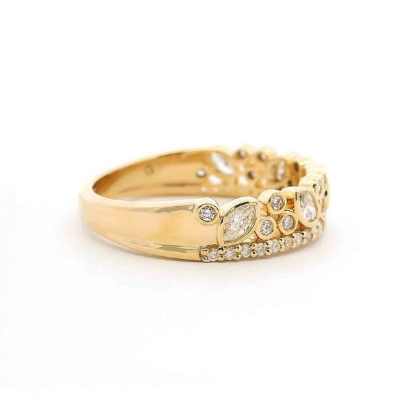 Bezel-Set Diamond Duo Band
