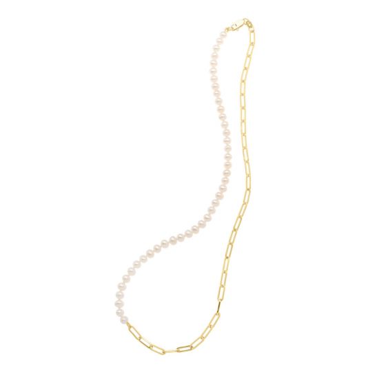 Half Paperclip & Half Pearl Necklace