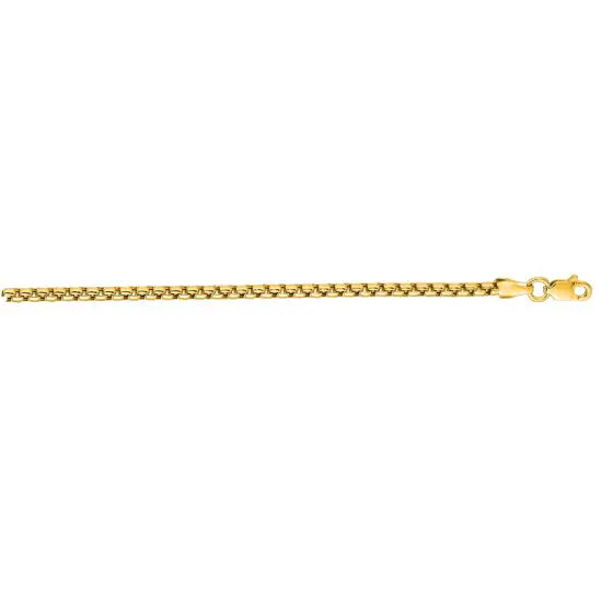 3.6mm Solid Round Box Chain Necklace