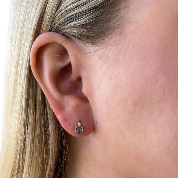 Diamond & Gemstone Bezel Studs