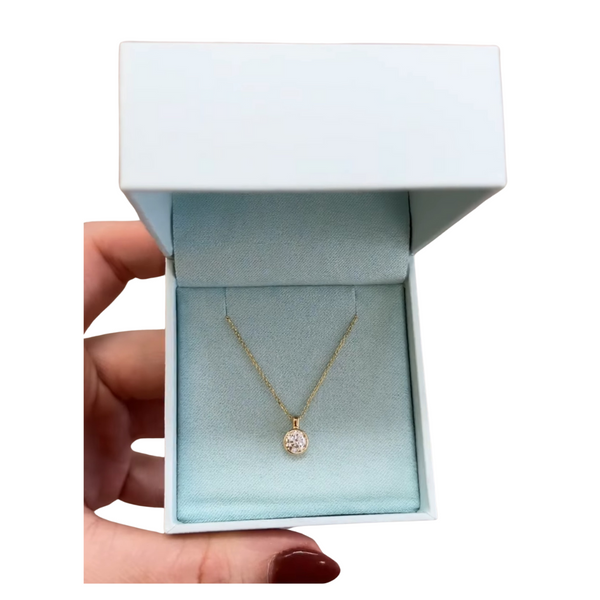 1/2 Ct Lab Grown Diamond Bezel Solitaire Necklace