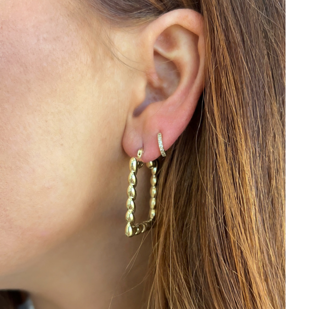Square Rope Gold Hoops