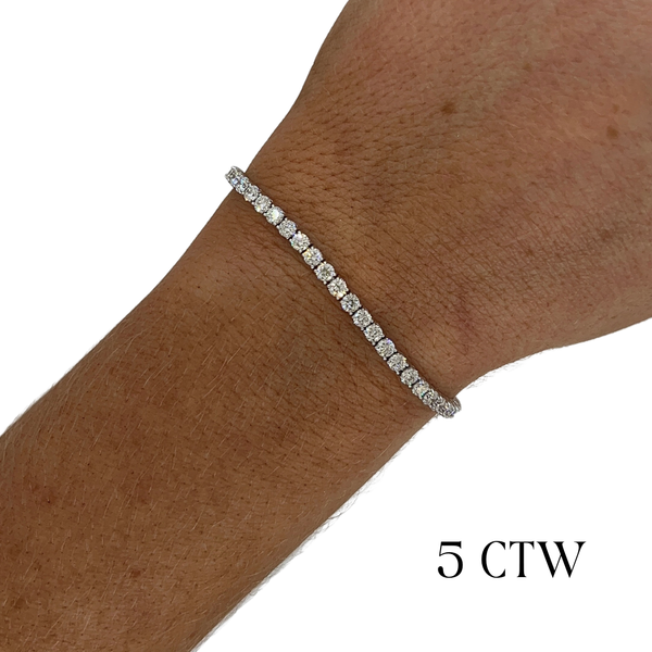 Lab-Grown Customizable Birthstone Tennis Bracelet on wrist