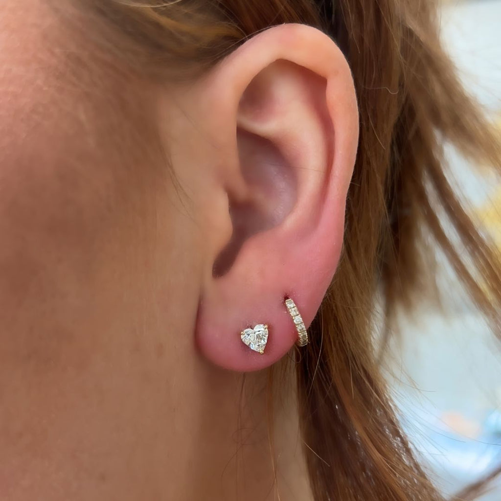 Heart Shaped Diamond Studs