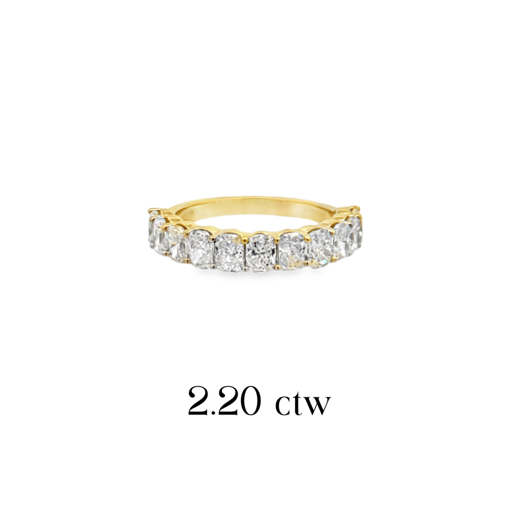 Lab-Grown 11 Stone Elongated Cushion Band
