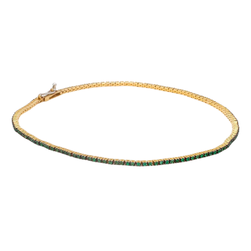 Dainty Emerald Gemstone Tennis Bracelet