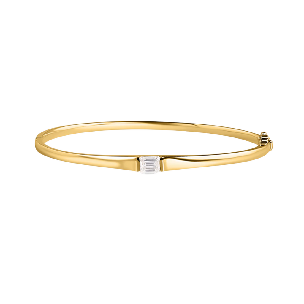 Solitaire Emerald Cut Bangle
