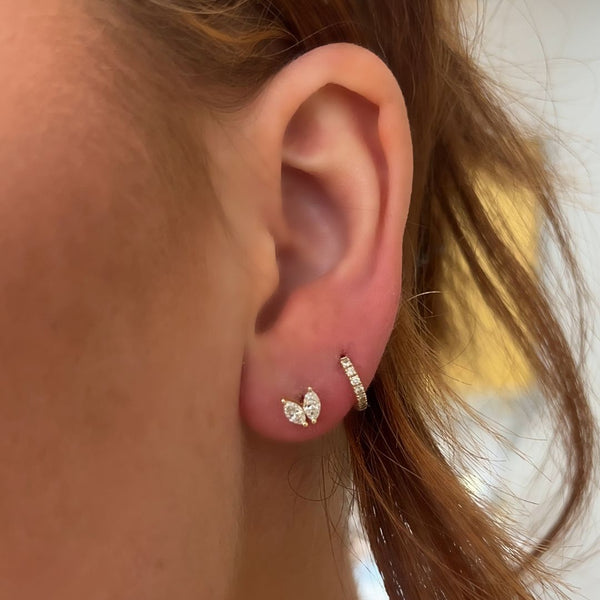 Lab-Grown Marquise Leaf Studs