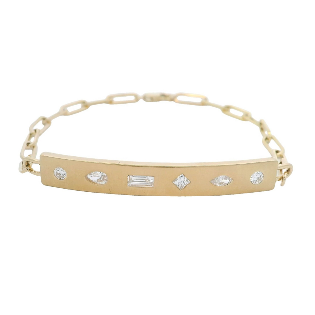 Mixed Fancy Shape Diamond Paperclip Bracelet