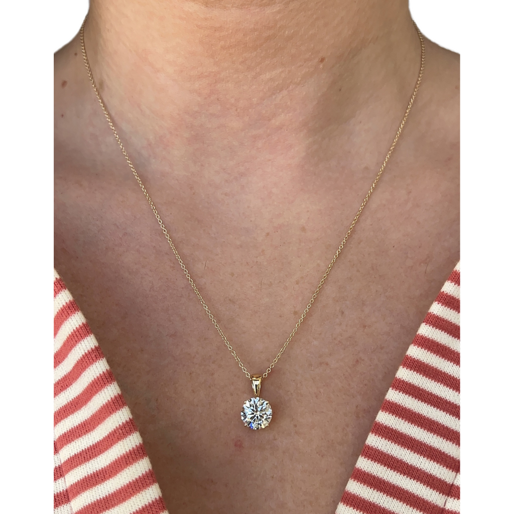 2 CTW Lab Diamond Solitaire Drop Necklace